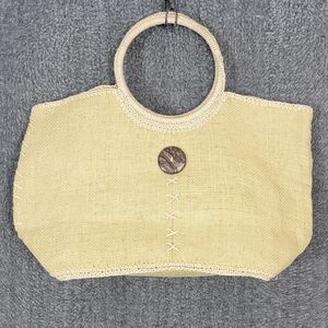 Cappelli Straworld Tote Bag Tan Double Handles Paper Straw Beach Woven Handbag